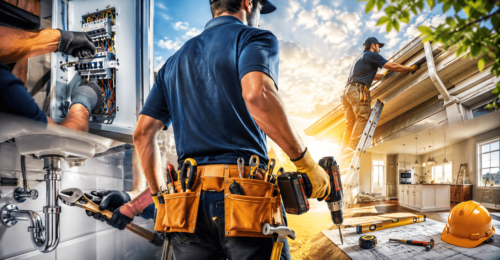 Handyman in California Maintenance Illustration
